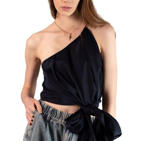 Kate HEWKO NWT - ONE SHOULDER TANK (dark navy) - S - Picture 4 of 5